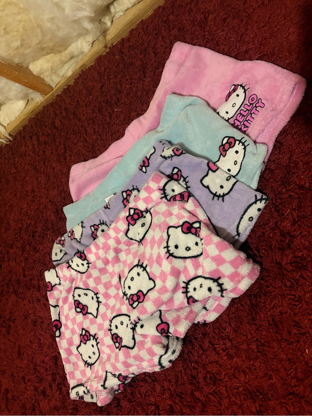 Hello Kitty Pastel Plush Shorts Bundle - Pink, Light Blue, Lavender